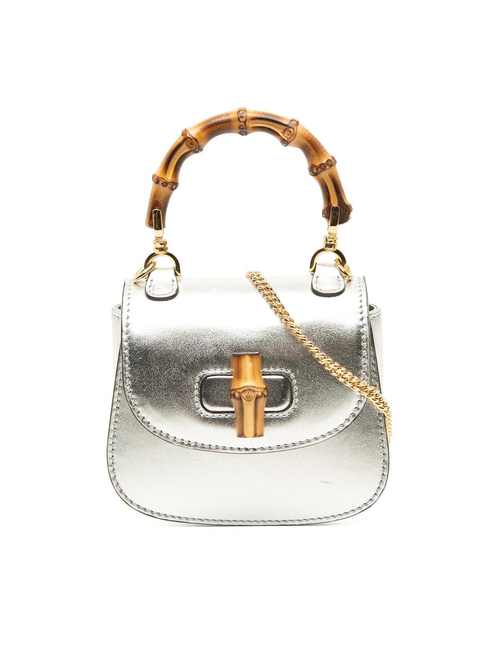 Gucci Nano Metallic Calfskin Bamboo Top #362622G11B